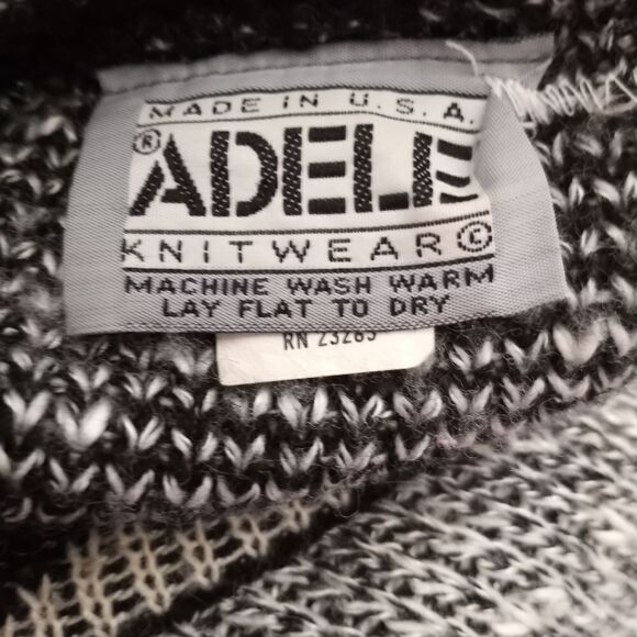 VINTAGE 1980'S ADELE BLUE & GRAY SWEATER SZ.S/M EUC - Picture 4 of 5